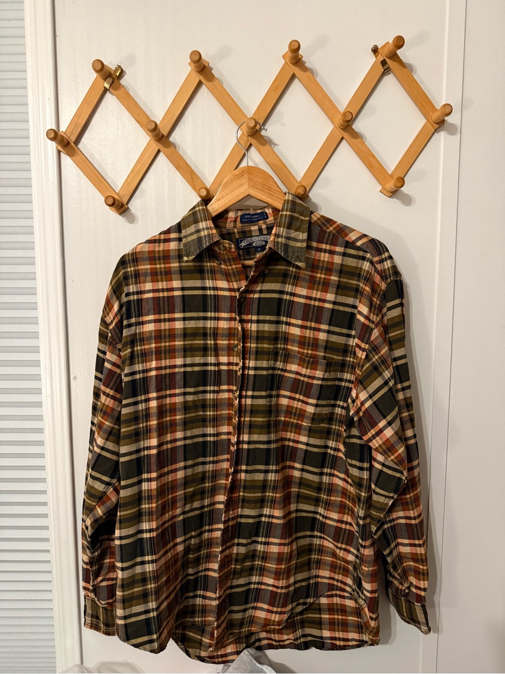 Men's Thornton Bay Vintage Plaid Button-Down Shirt in Olive & Brown